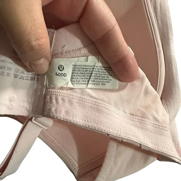 Lululemon Run Times Sports Bra High Support Pink Peony 40DD Running Gym Athletic - Picture 8 of 11